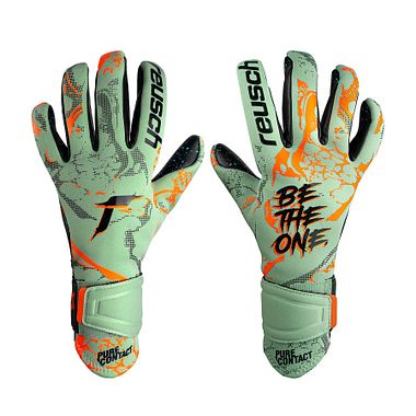 Reusch Pure Contact Fusion shark green/shocking orange/black