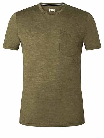 SN Super Natural M CITY TEE olive night melange