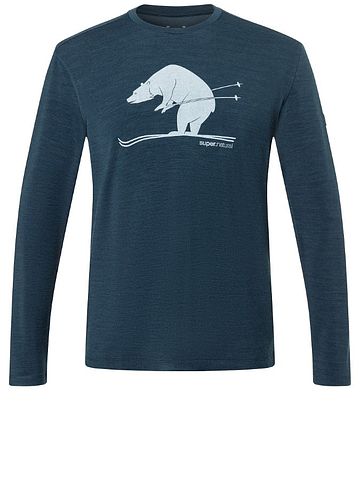 SN Super Natural M SKIING BEAR BRUSH LS blueberry/vapor grey