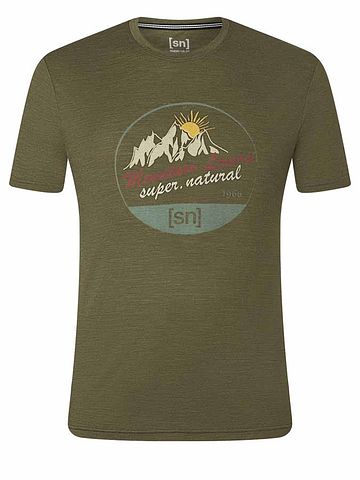 SN Super Natural M ADVENTURE TEE OliveNigMel/Vario