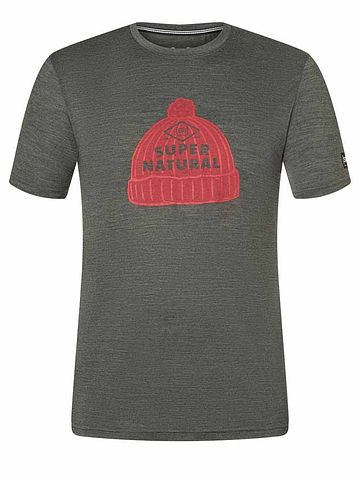 SN Super Natural M BEANIE TEE pir grey m/aurora