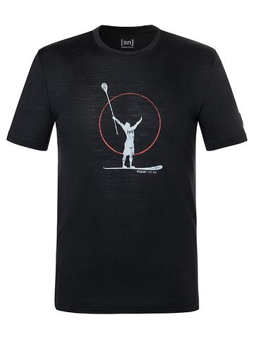 SN Super Natural M SUNSET PADDLE TOUR TEE jet black/vapor grey/high risk red