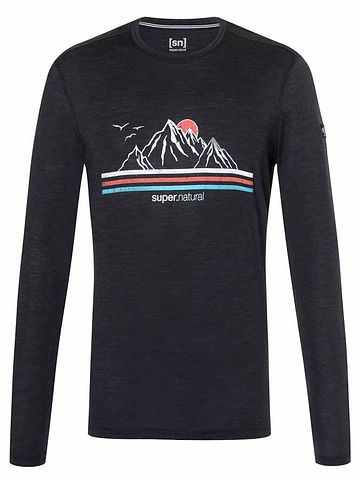 SN Super Natural M MOUNTAIN SILHOUETTE LS JetBlackMel/Vario