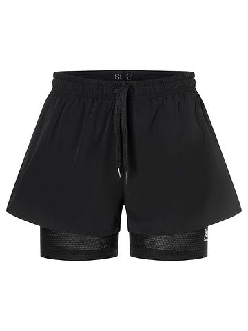 SN Super Natural W DOUBLE LAYER SHORTS jet black