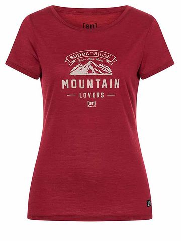 SN Super Natural W MOUNTAIN LOVER TEE RumbaRed/OystGrey