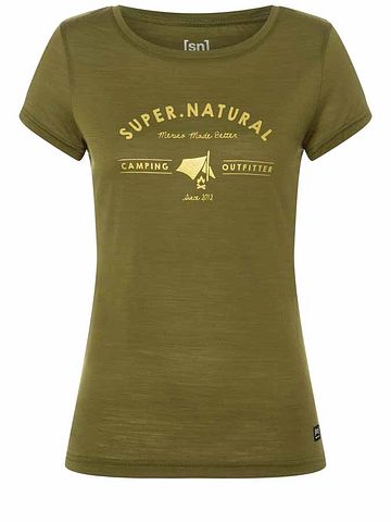 SN Super Natural W CAMPING TEE avocado/gold