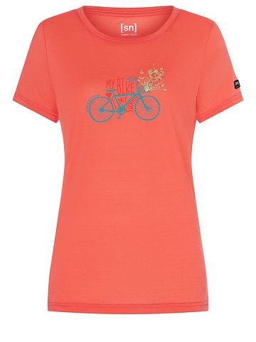 SN Super Natural W LOVELY BIKE TEE liv coral/d jungl