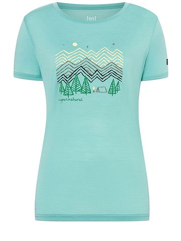 W CAMPING NIGHTS TEE wasabi/various