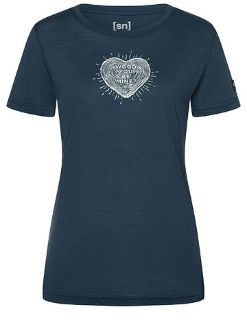 SN Super Natural W HEARTWOOD TEE bluberry/feather grey